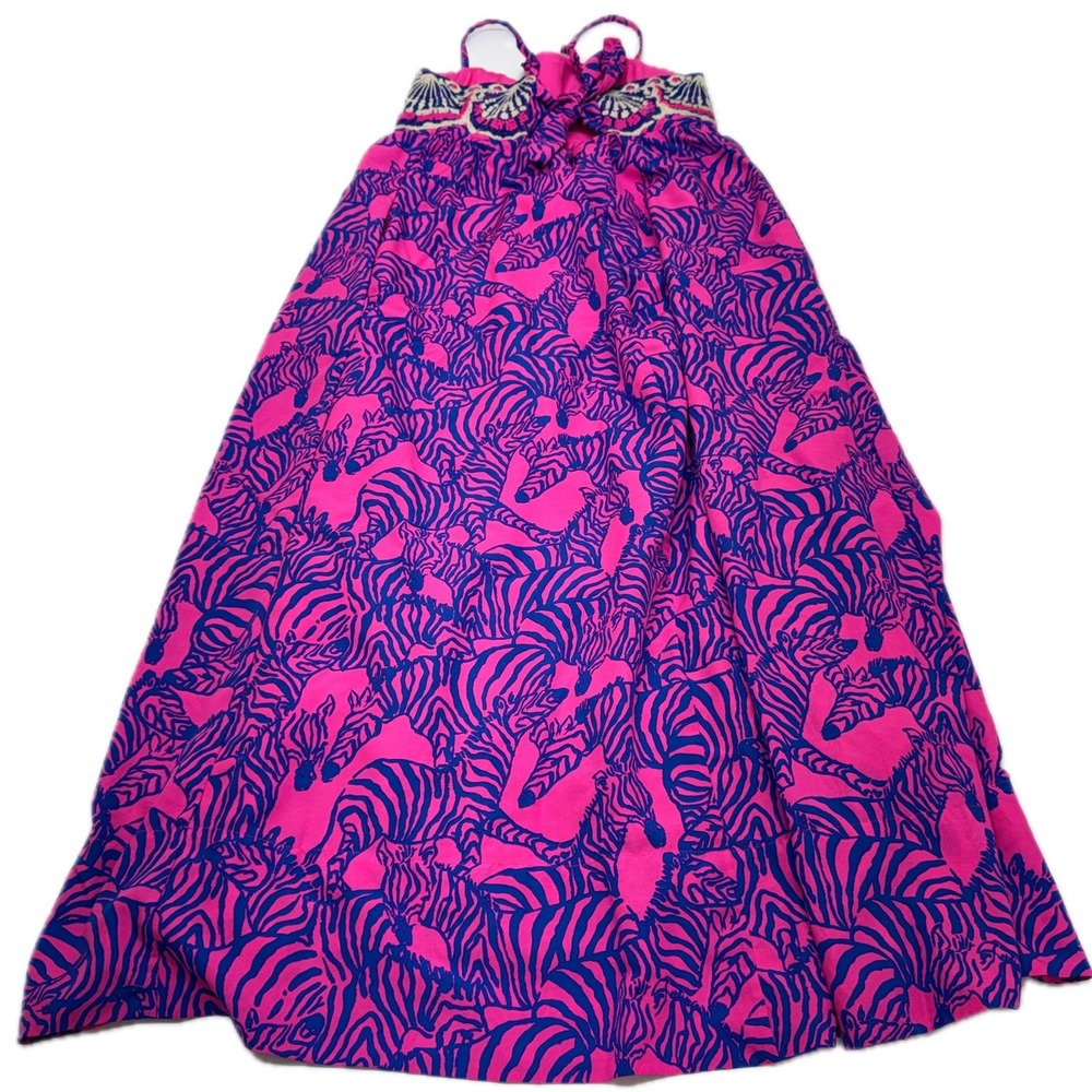 Lilly Pulitzer Dress Women Size 12 Pink Zebra Print Bernadetta Preppy Maxi - Picture 3 of 9